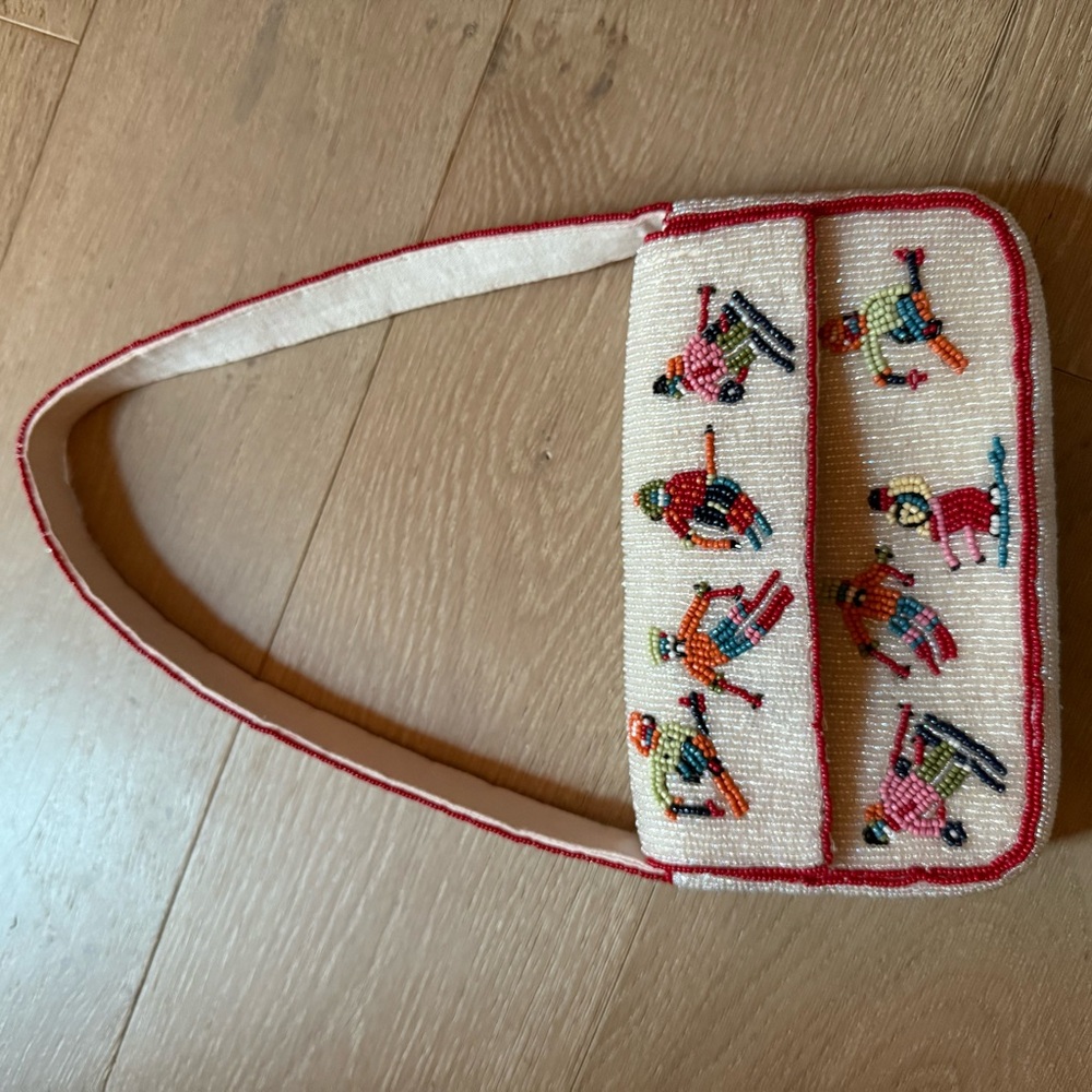 Beaded Shoulder Bag with Colorful Figures